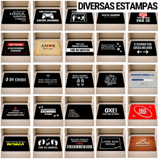 Tapete de porta - Frases - Entrada - Divertido - Antiderrapante - 40x60 - Decoração - Casa
