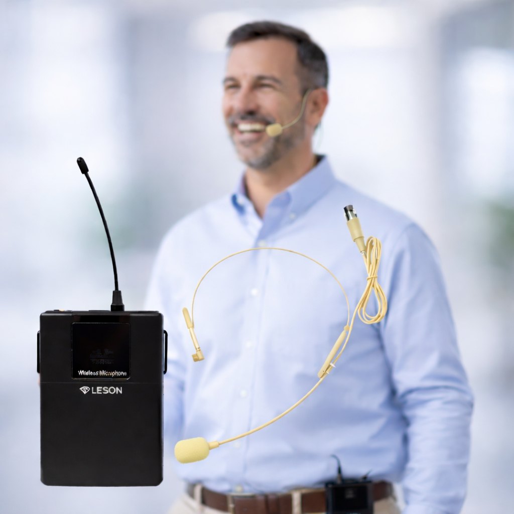 Microfone Sem Fio Bodypack Transmissor Cintura Headset Lapela