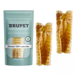 Traqueia Bovina Desidratada Mordedor Petisco 100% Natural para Cães Brupet (02 unidades)