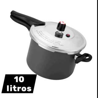 PANELA DE PRESSÃO FECHAMENTO EXTERNO 10 LITROS PRETA CRAKEADA  + ENVIO RÁPIDO E SEGURO em Oferta na Shopee