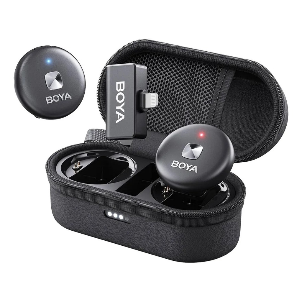 Sistema De Microfone Lapela Sem Fio Boya Omic-d Para Lightning