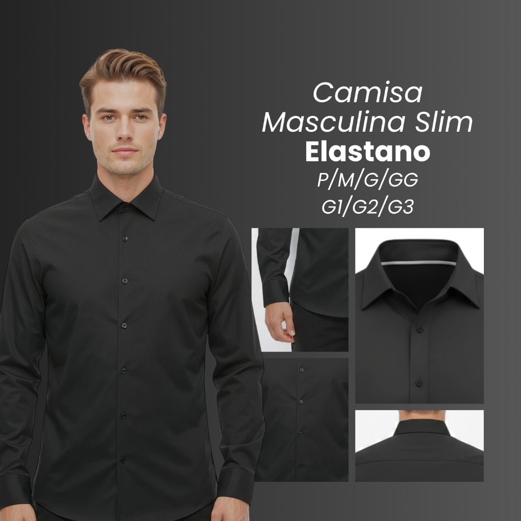 Camisa Social Masculina Elastano Camisa Social Masculino Elastano Pronta Entrega