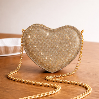 Mini Bolsa Coração Transversal de Festa com Alça de Corrente em Oferta na Shopee
