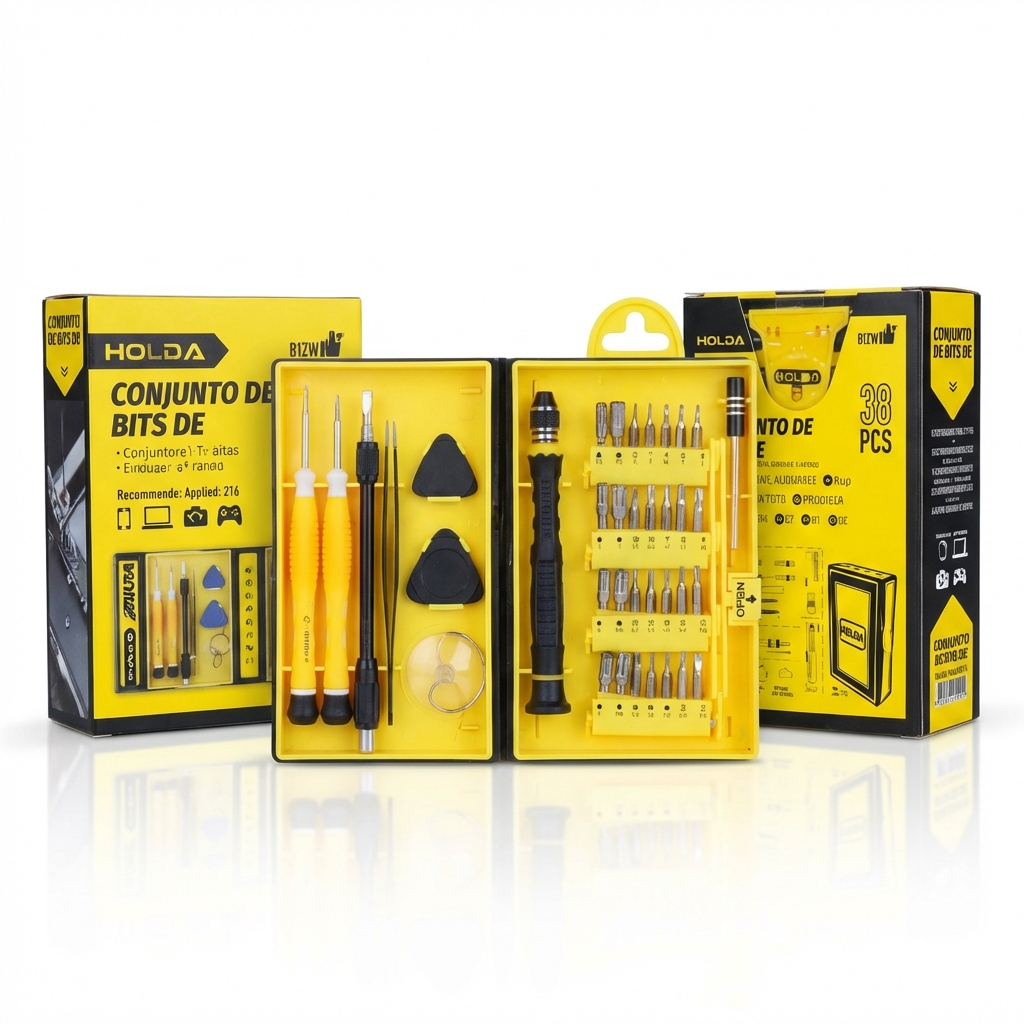 Kit Ferramentas 38 Chaves para Celular Tablet Notebook com Estojo Organizador Wassay