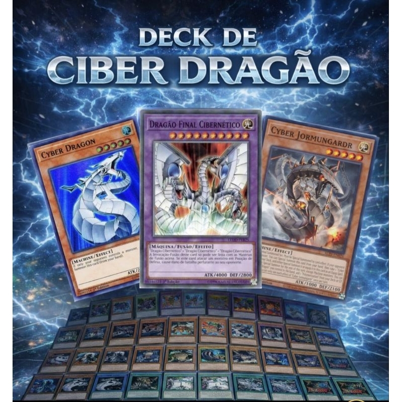 Set Deck Ciber Dragão - Cartas Originais Yu-Gi-Oh / Yugioh