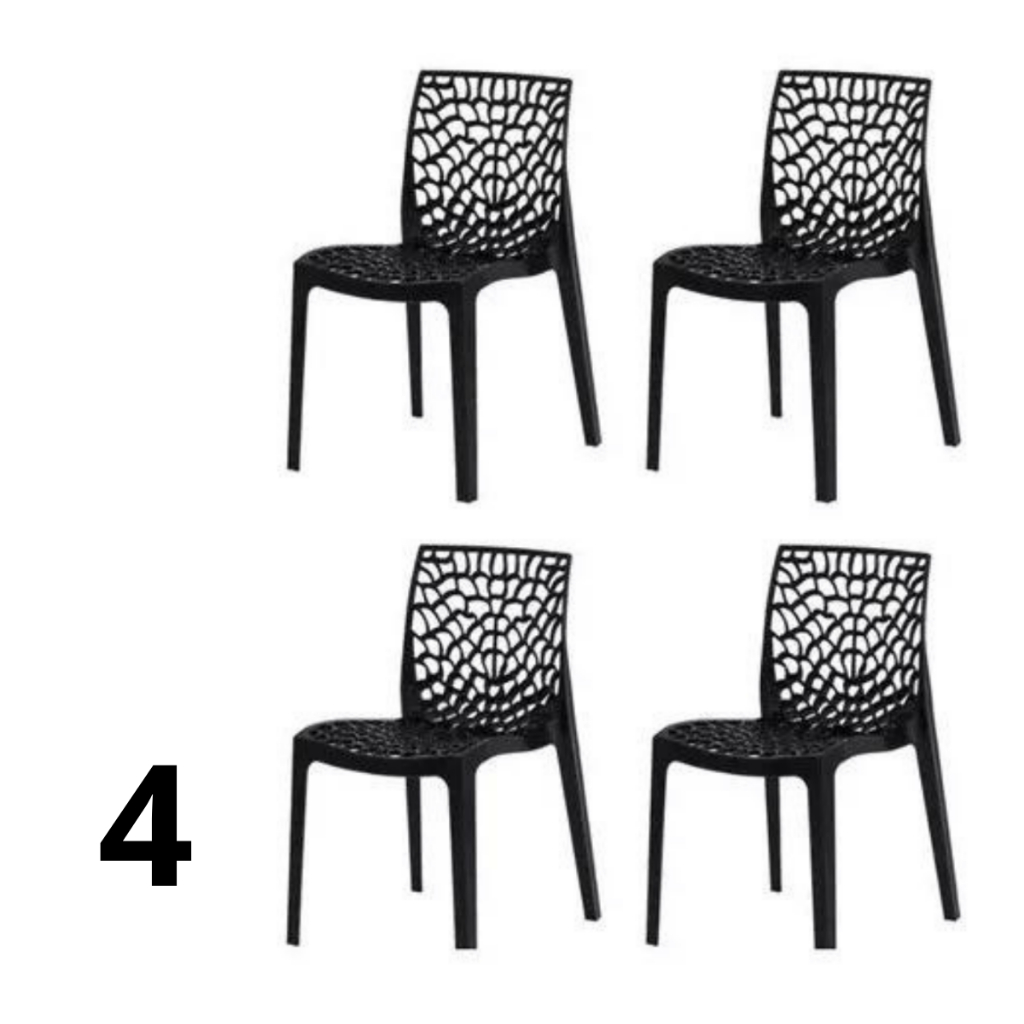 Cadeira KITS de 2, 3 ,4 e 6 quantidades mod. GRUVYER p/sala de jantar, área gourmet e área externa em Oferta na Shopee