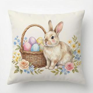 CAPA DE ALMOFADA 45x45 AVULSA COELHINHO ENCANTADO DE PÁSCOA em Oferta na Shopee