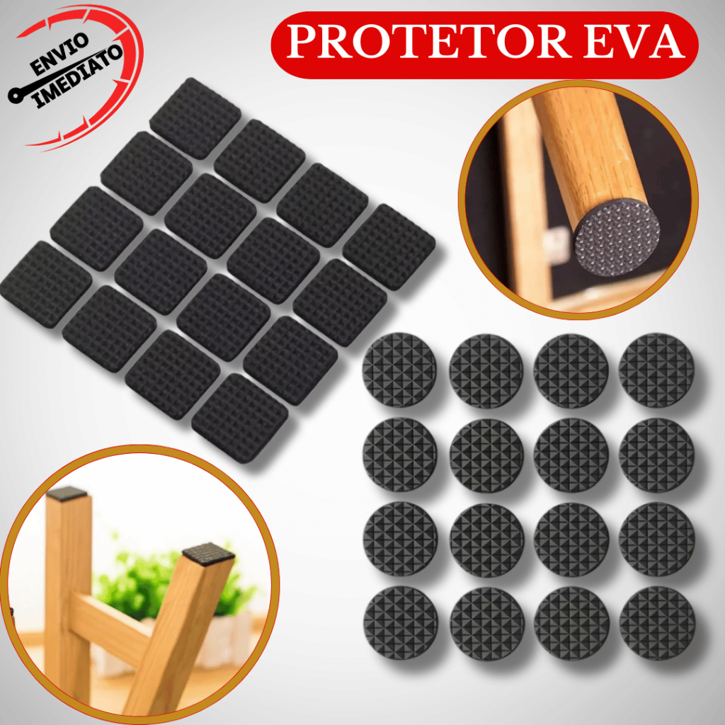 Kit Protetores Pé Feltro Protetor EVA Cadeira Sofá Mesa Auto Adesivo Redondo Quadrado em Oferta na Shopee