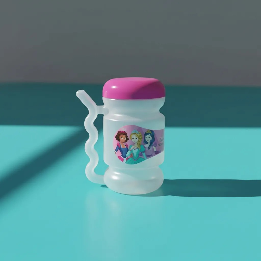 Copo Escolar Canudo Com Tampa e Alça Canudo 420ml Menino Menina