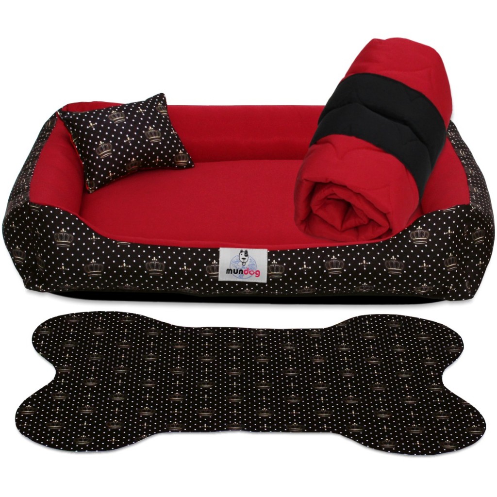 CAMINHA CAMA PET 4 PEÇAS CACHORRO GATO CASINHA COM FUNDO IMPERMEÁVEL COM ZIPER LAVAVEL