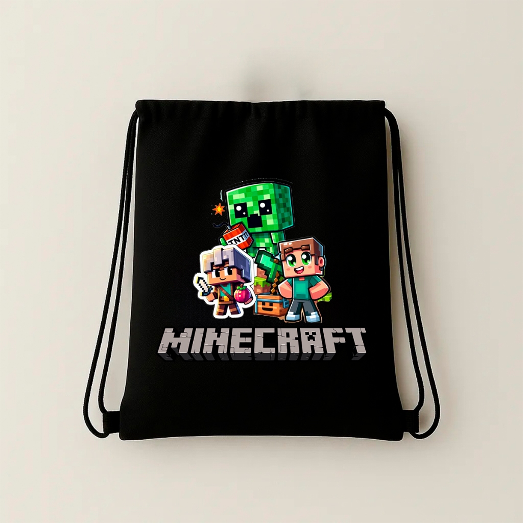 MOCHILA SACO ESCOLAR INFANTIL MINECRAFT GRANDE REFORÇADA UNISSEX em Oferta na Shopee
