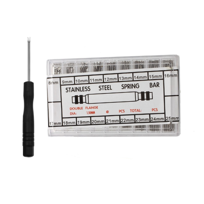 Caixa Com 180 Pinos De Relógio De 08 A 25 Mm + Saca Pino 2 Pontas