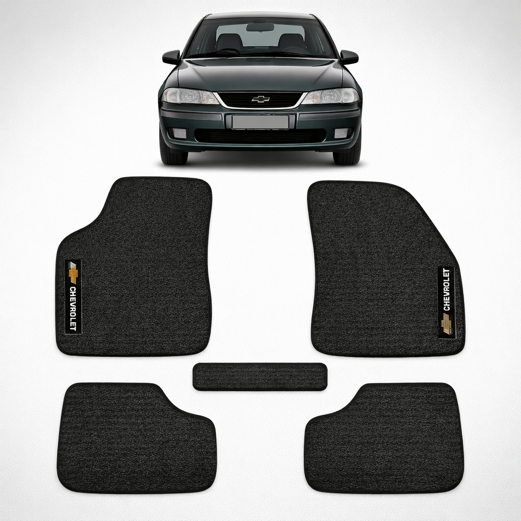 Kit de tapetes 5 peças específico Vectra 1997 98 99 ... 03 04 2005 Carpete Res-Preto