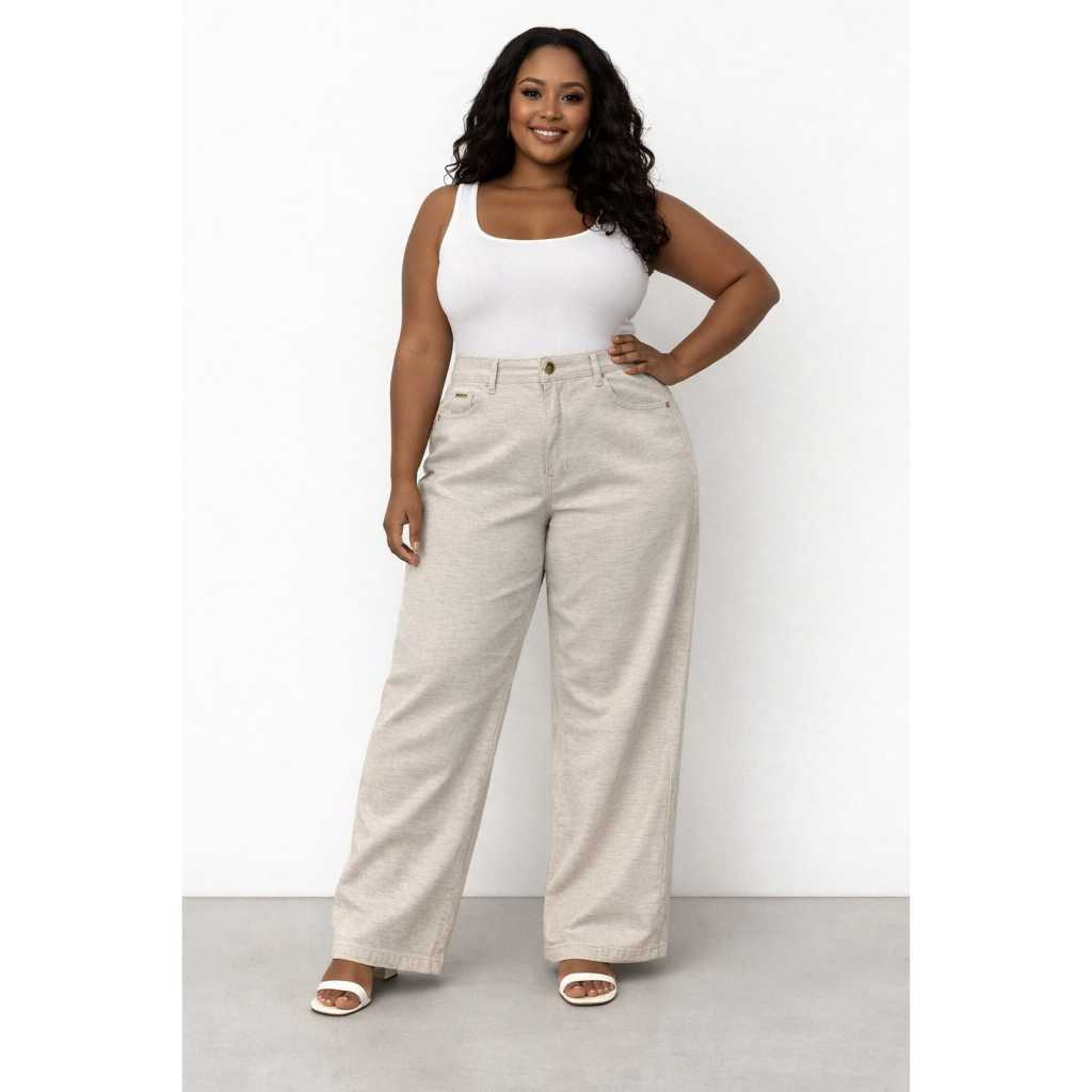 CALÇA WIDE LEG DE LINHO