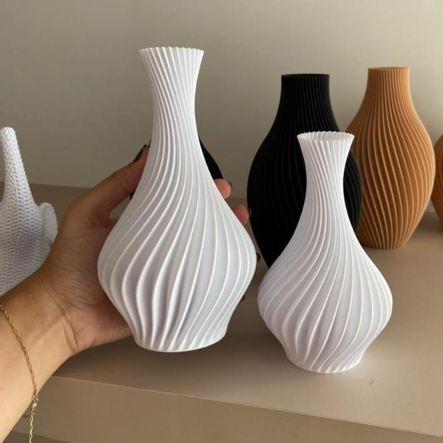 Kit com 2 Vasos em Espiral - Decorativos & Modernos para Sala, Casa e Escritório - Várias Cores em Oferta na Shopee