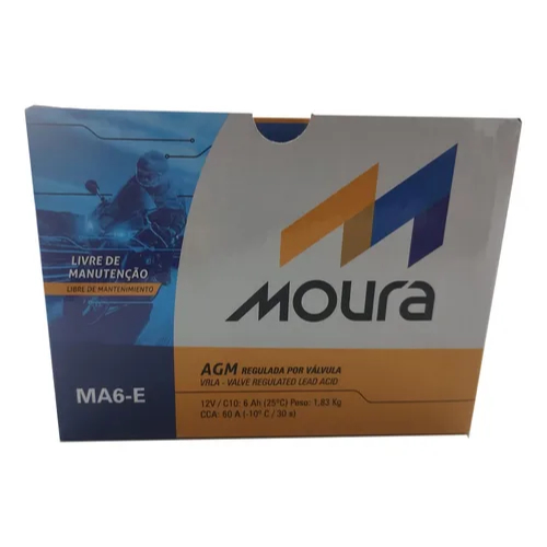 Bateria Moura MA6-E 6Ah Original c/ Solução | Burgman Ninja 250