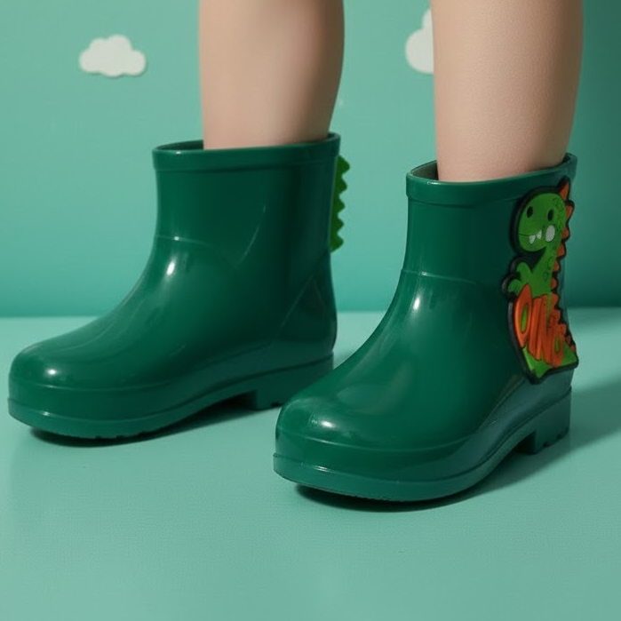 Galocha Infantil Masculina Botinha Para Meninos Personagem Dinossauro Inverno Chuva E Frio Envio Já