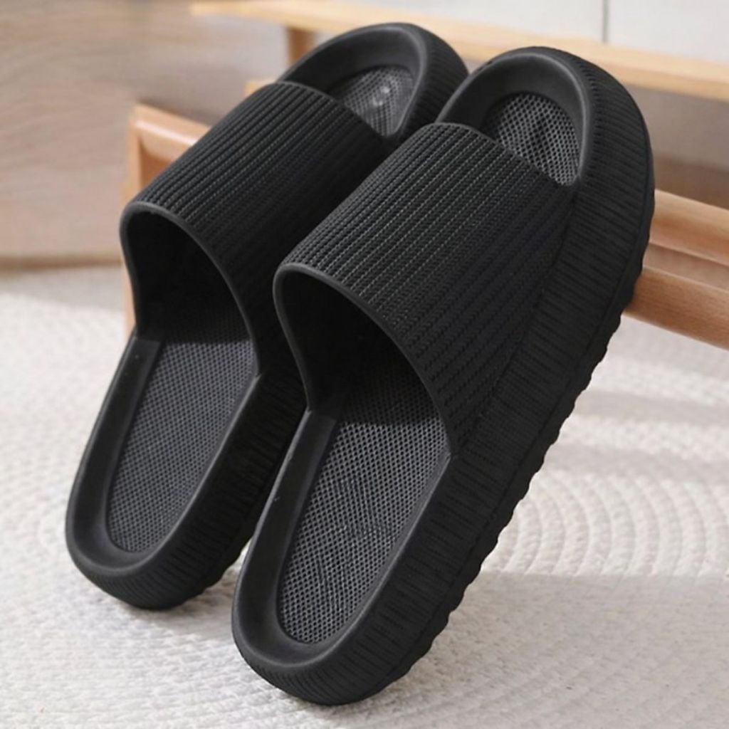 Slide Masculino Tipo Nuvem Preto comfortavel Secagem Rápida