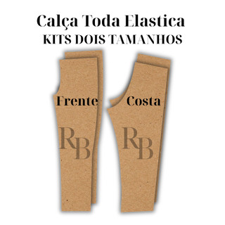 Molde de calça toda elástica, modelagem de calças kits com duas peças/tamanhos