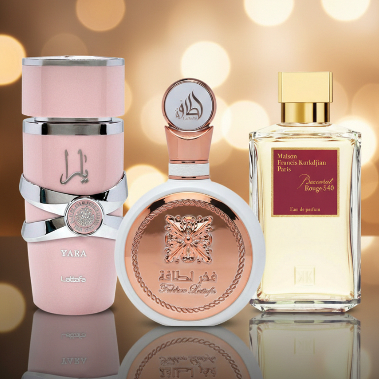Kit 3 Perfumes Importados Árabes Femininos Essência Premium Fragrância Intensa e Prolongada em Oferta na Shopee