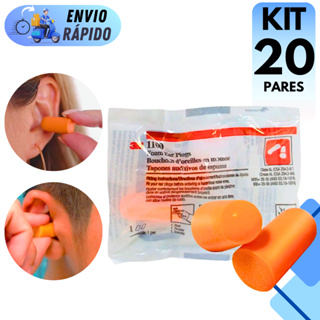 KIT 10 A 20 PARES PROTETOR AURICULAR ABAFADOR DE RUÍDOS 3M 1100 PARA OUVIDOS SEM CORDÃO PARA DORMIR em Oferta na Shopee