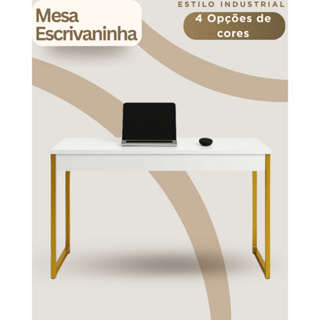 Mesa Escrivaninha Estilo Industrial 90cm | Home Office, Estudos e Penteadeira em Oferta na Shopee