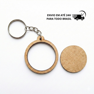 Kit  Chaveiro Mini Bastidor Redondo com Tampo Mdf Artesanato Kit 10/25/50/100 Unidades em Oferta na Shopee