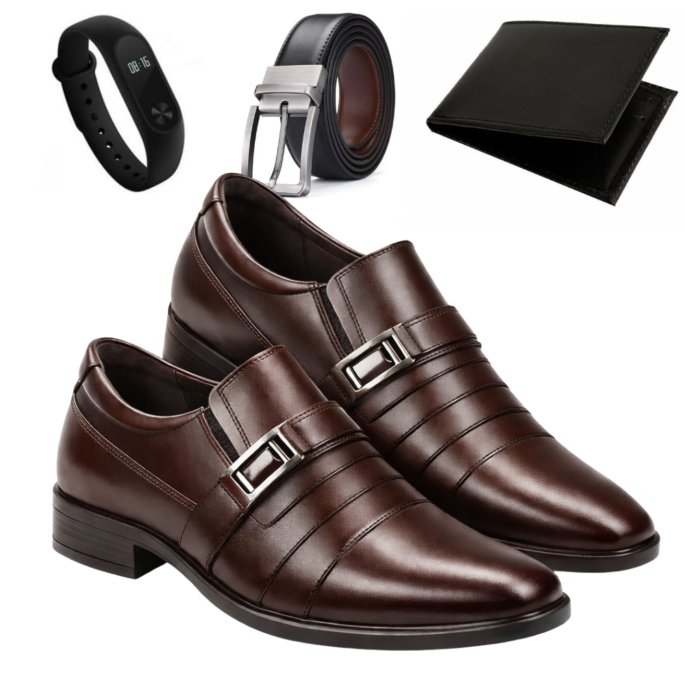 Sapato Masculino Social Oxford + Cinto + Carteira + Relógio em Oferta na Shopee