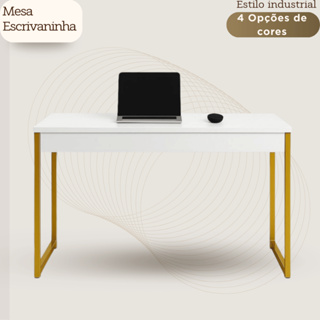 Mesa Escritório Escrivaninha Estilo Industrial 90cm | Home Office, Estudos e Penteadeira em Oferta na Shopee