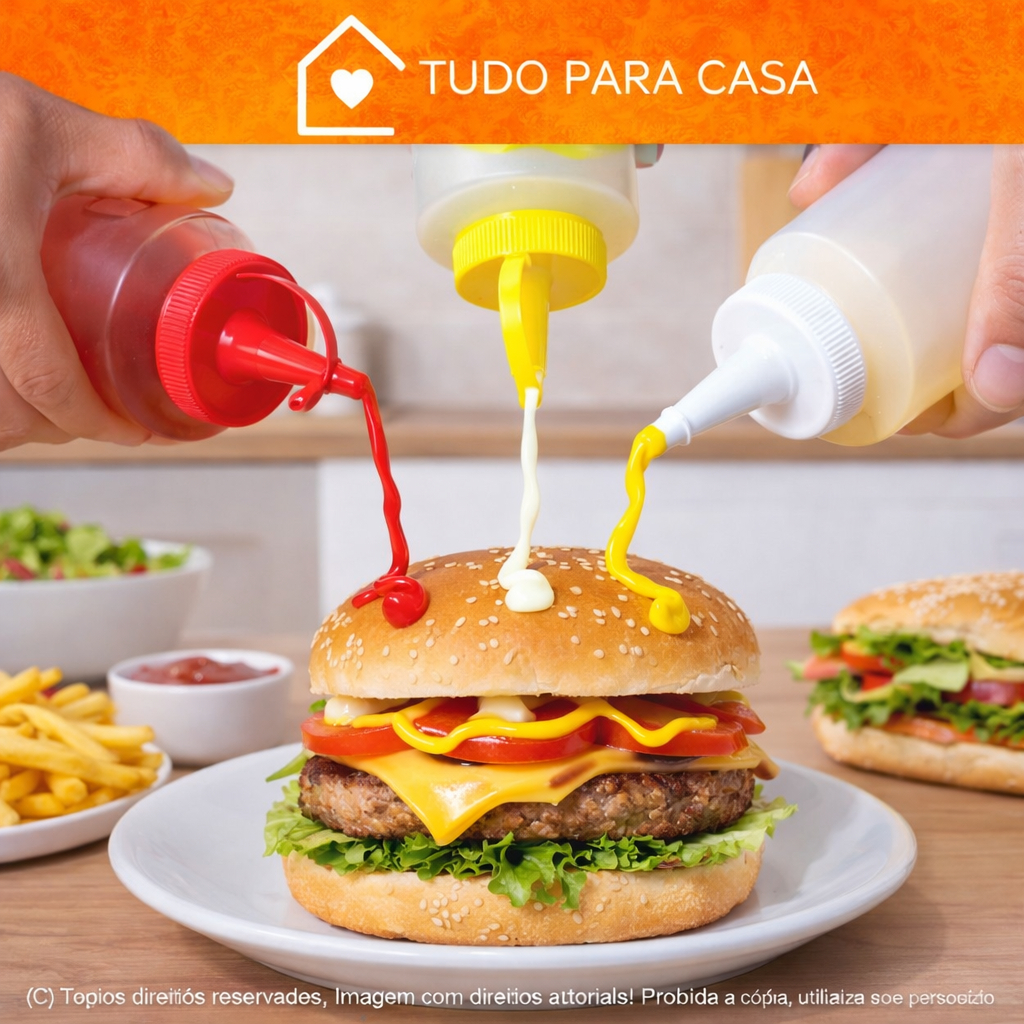 Kit Bisnagas Molho 350ml Ketchup Mostarda Maionese Plástico Flexivel Resistente