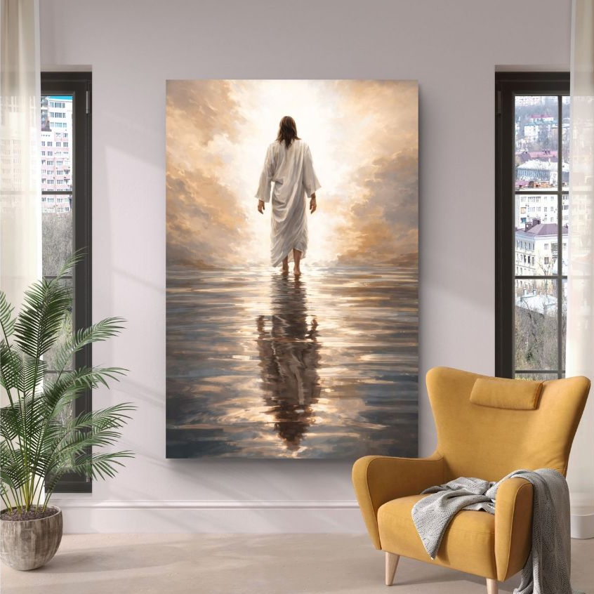 Quadro Decorativo 80x110cm Arte Cristã Jesus Cristo Decoração de Parede Hall Luxo Sala Quarto MDF em Oferta na Shopee