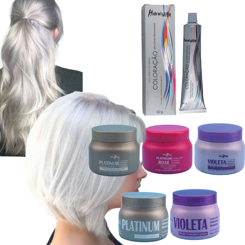 Kit Tinta Mairibel 12.16 Loiro Platinado Cinza Frio + Matizador 250g ou 500g | Anti Amarelado