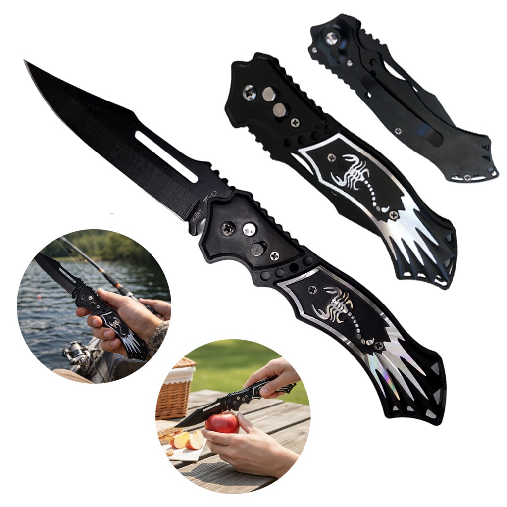 Canivete para Pesca e Camping Tático Afiado Dobrável com Clip de Cinto Portátil em Oferta na Shopee