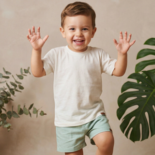 Conjunto Infantil Camiseta Algodão + Short Linho Unissex P ao 4 Anos – Menino e Menina em Oferta na Shopee