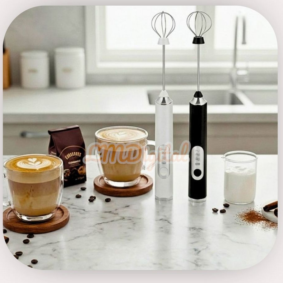 Batedor Misturador Mixer Elétrico  2 em 1  para Bebidas Leite Café Clara de Ovo Pratico e Leve Mixer