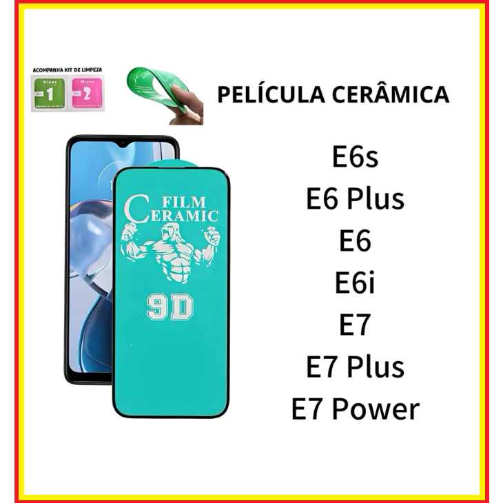 Película Cerâmica 9D Hidrogel Motorola Moto E6 Plus E6s E6i E7 E7 Plus E7 Power / Protetor de tela