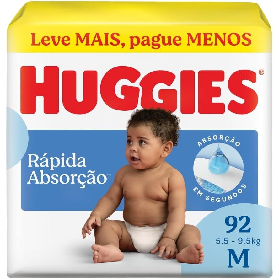 Huggies Fralda Tripla Proteção M 92 Un em Oferta na Shopee