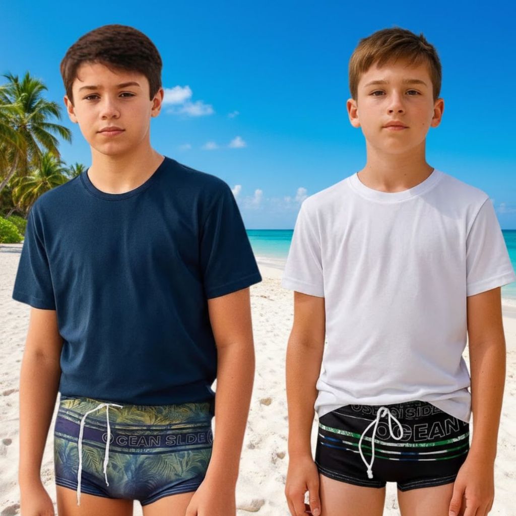 Kit 2 Sunga Juvenil Masculina Forrada Com Cordão Infantil Estampa Digital Envio Imediato em Oferta na Shopee