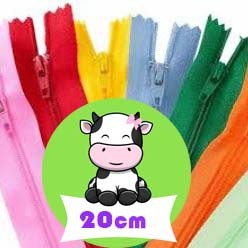 Zíper de Nylon Comum - Tamanho 20cm - Kits com 10 Unidades