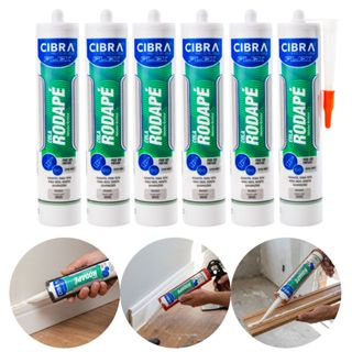 Kit Cola Rodapé Cibra 360g Poliestireno Branco Seca Rápido Forte Madeira Mdf Gesso Isopor Moldura em Oferta na Shopee
