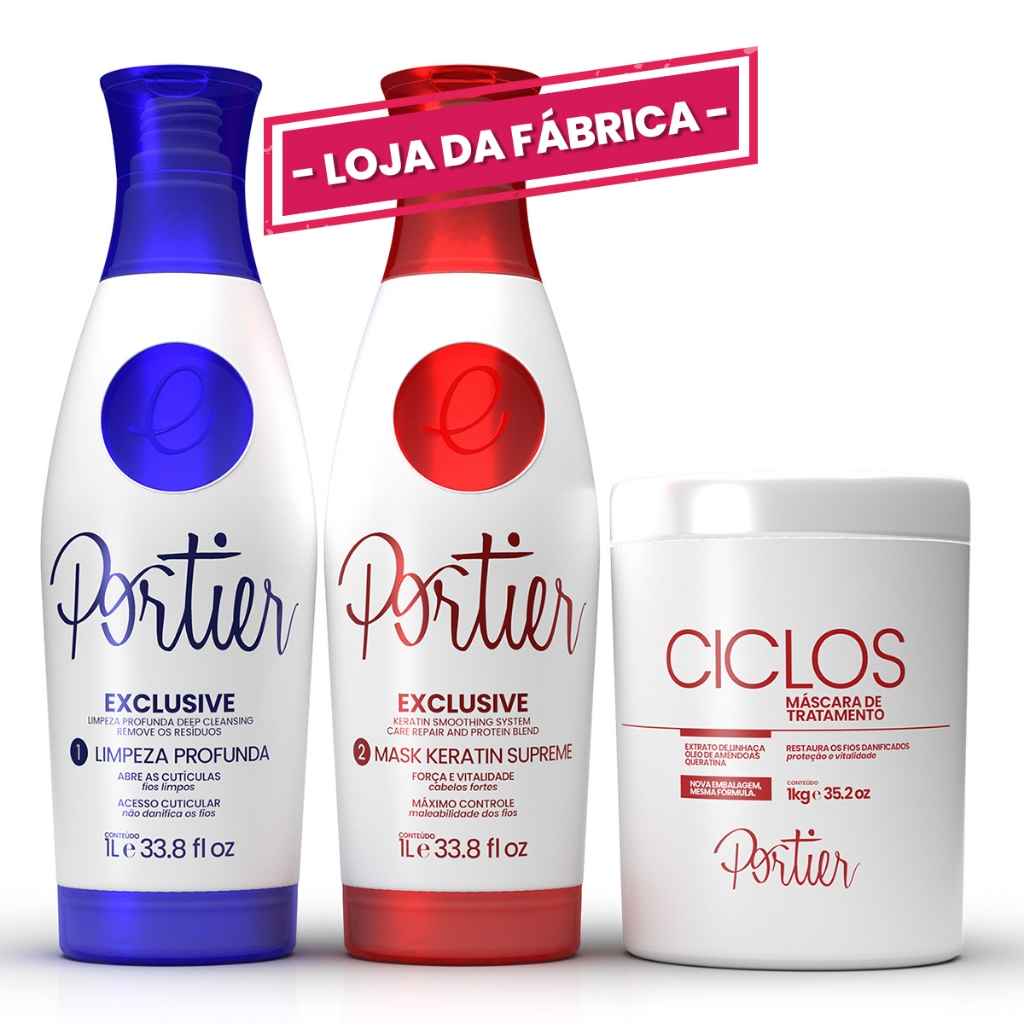 Kit Portier Exclusive 1L + Porties Ciclos Mask 1kg em Oferta na Shopee