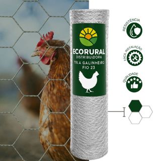 Tela Galvanizada Galinheiro Fio 23 1,20x50 Metros Malha Hexagonal - NOVIDADE em Oferta na Shopee