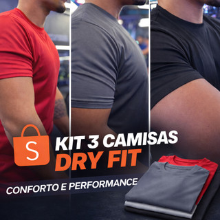 Kit 3 Camisa Dry Fit Masculina Academia Treino Esportiva Secagem Rápida