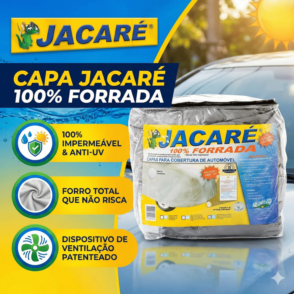Capa de Cobrir Carro Jacaré 100% Forrada Lona - Tamanho M - Médio -  Impermeável Resistente Proteção Contra Chuva em Oferta na Shopee