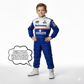 Fantasia piloto macacão infantil f1 willians carros em Oferta na Shopee