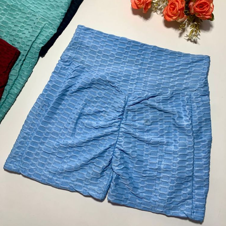 Short Empina Bumbum Feminino Sereia | Cintura Alta | Com ou Sem Bolso | Confortável | Moda Fitness | P/M e G/GG