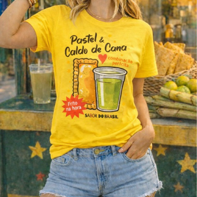 T-Shirt Feminina Pastel & Caldo de Cana Sabor do Brasil Casual