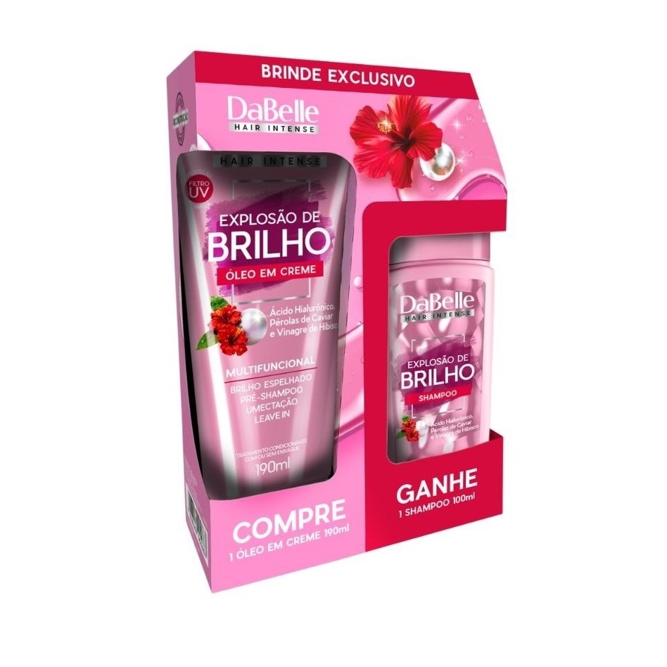 Kit Óleo em Creme 190ml + Shampoo 100ml Explosão de Brilho DaBelle em Oferta na Shopee