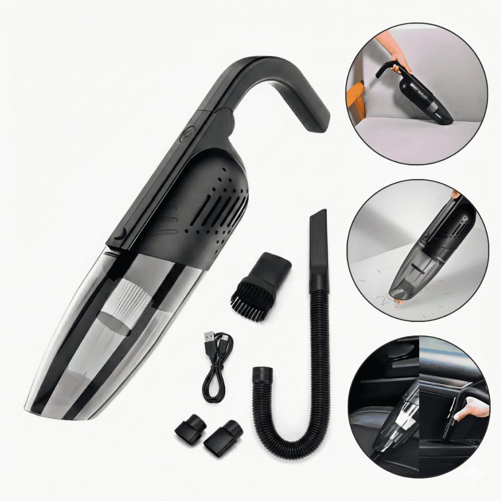 Aspirador De Pó Portátil Sem Fio 120W 6000Pa Recarregável USB Carro Casa Potente Automotivo Bivolt