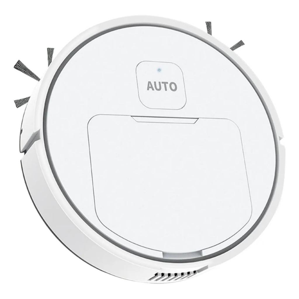 Robô Aspirador de Pó Inteligente com Sensores Antiqueda Carregador Usb Cor Branco